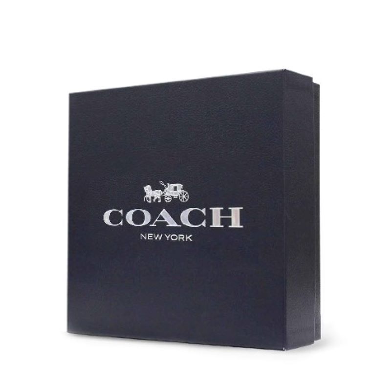 COACH PVC Polyvinyl Chloride Leather Belts Men's Charcoal Gray/Black Width 3.8cm