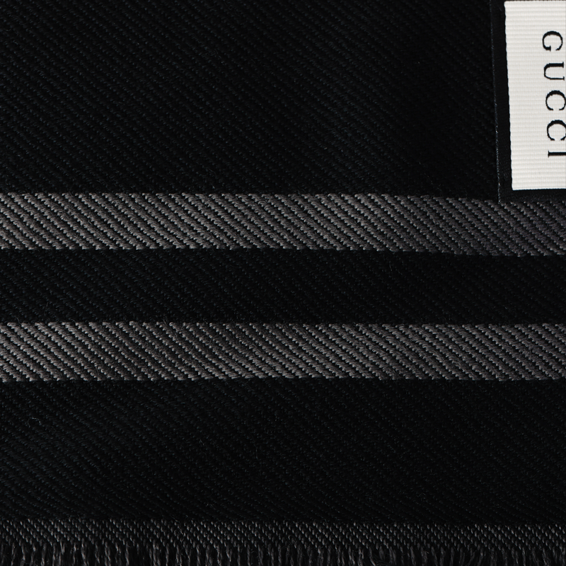 Шарф Gucci G (черно-серый) — фото 4