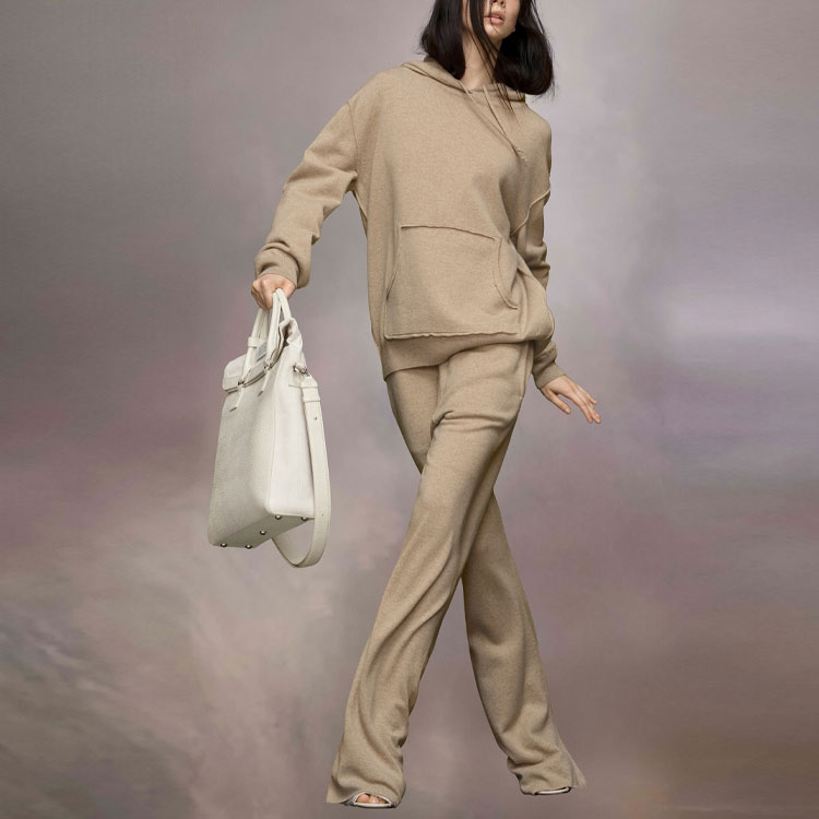 Женские штаны Maison Margiela Cashmere Blend (коричневые) — фото 3