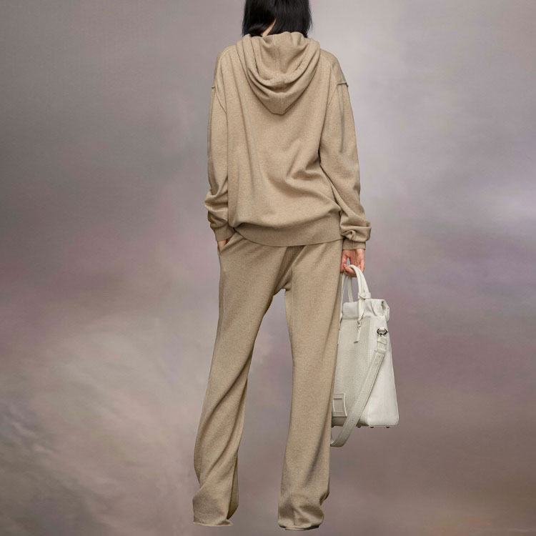 Женские штаны Maison Margiela Cashmere Blend (коричневые) — фото 4