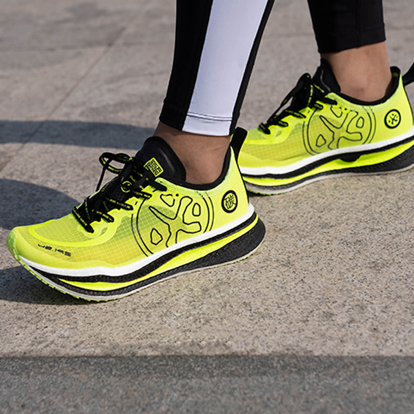 BMAI Mesh Cushioning Slip Resistant Abrasion Resistant Low top Running Shoes Women's Neon Green