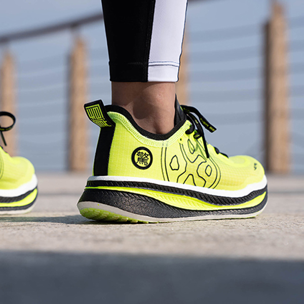 BMAI Mesh Cushioning Slip Resistant Abrasion Resistant Low top Running Shoes Women's Neon Green