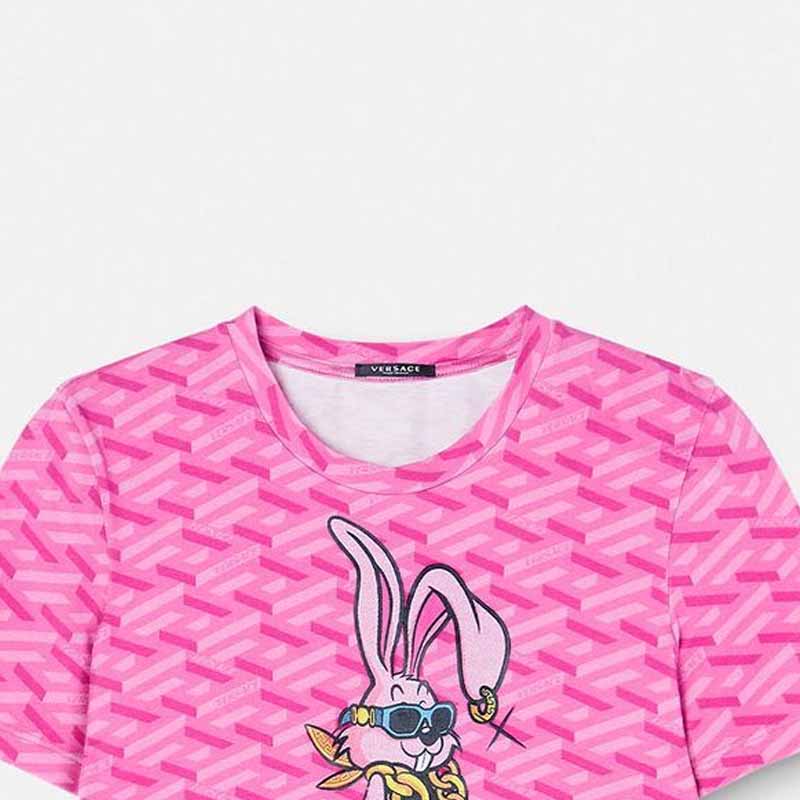 Футболка Versace SS23 Logo T (розовый) — фото 5