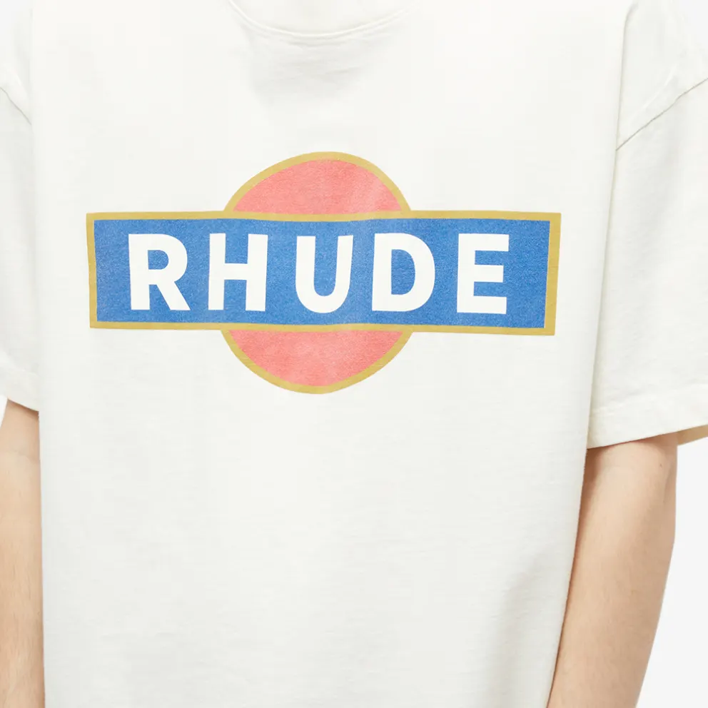 Мужская футболка RHUDE (бежевая) — фото 5