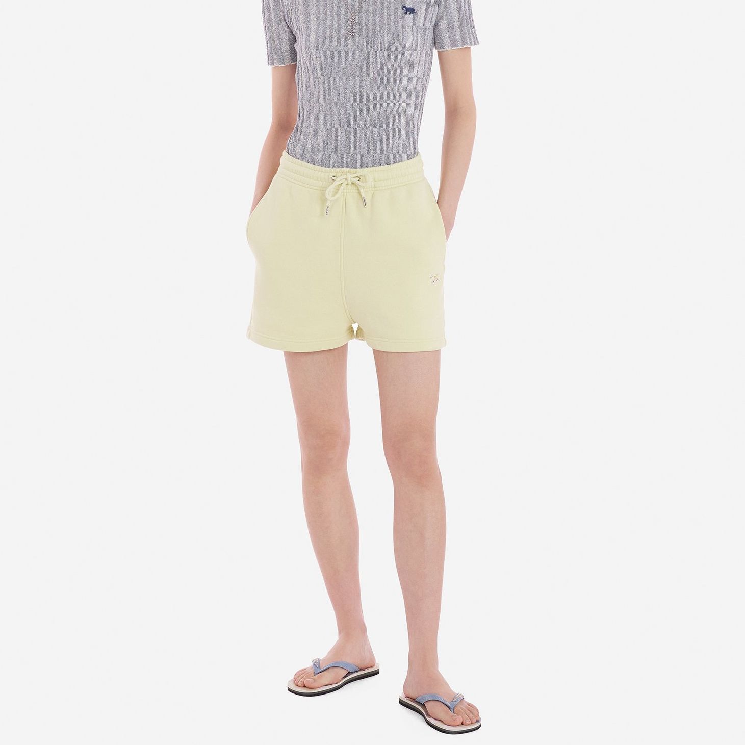 Женские шорты Maison Kitsune SS24 BABY FOX (желтые) — фото 3