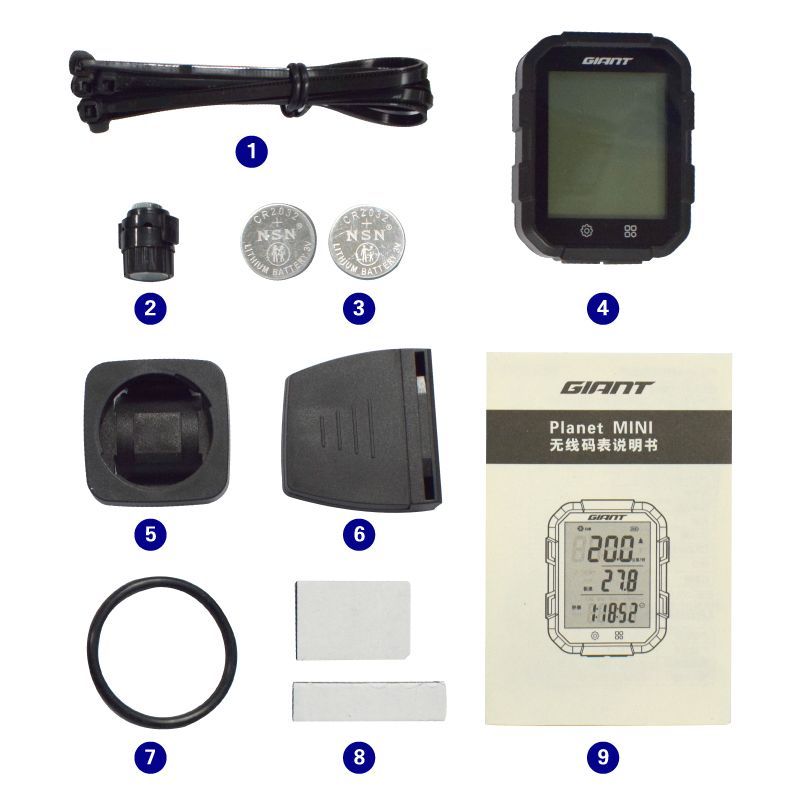 GIANT Bicycle Speedometers & Accessories Wireless Size Chart Black