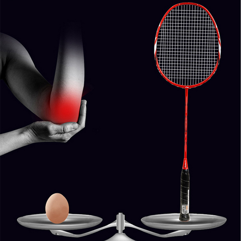Li Ning Full Carbon Badminton Rackets Entry level 675mm Unisex Single Racket Strung Red