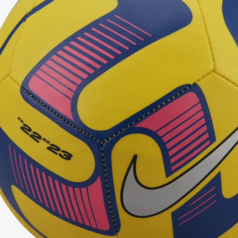 Nike Size 5 Ball Soccer Ball Rubber Machine Stitched Soccer Ball Unisex Yellow, Old Royal, Metallic Silver