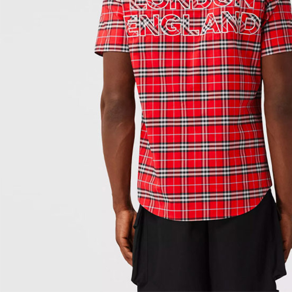 Мужская рубашка Burberry Shirt (красная) — фото 6