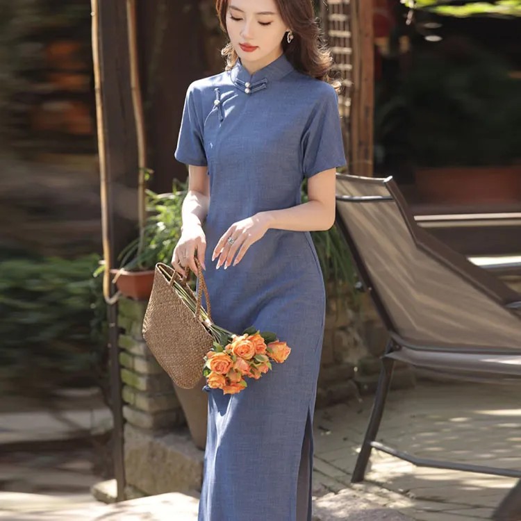 Red Colored Clothes Cheongsam Women's Republican Style