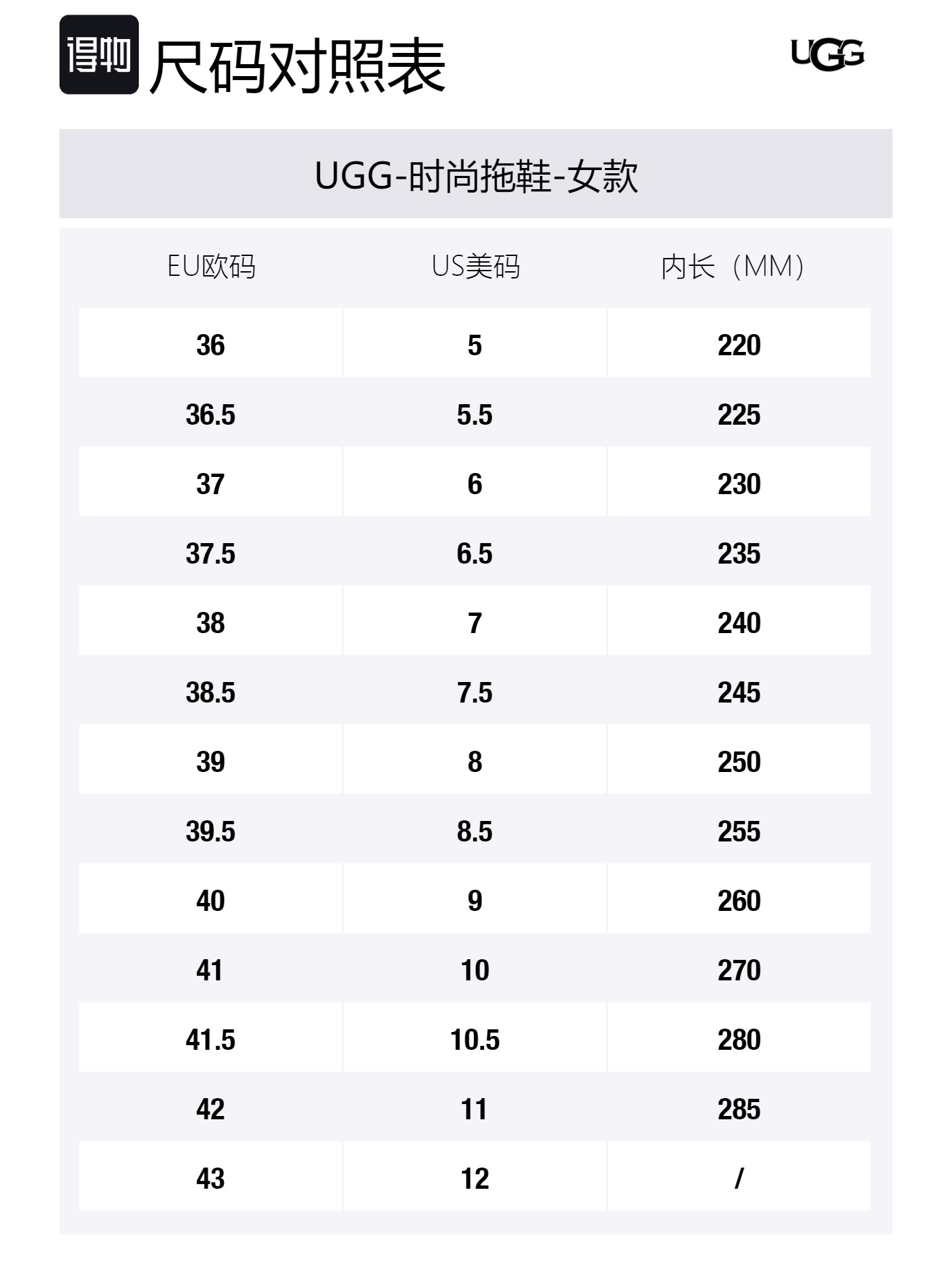 Size Table