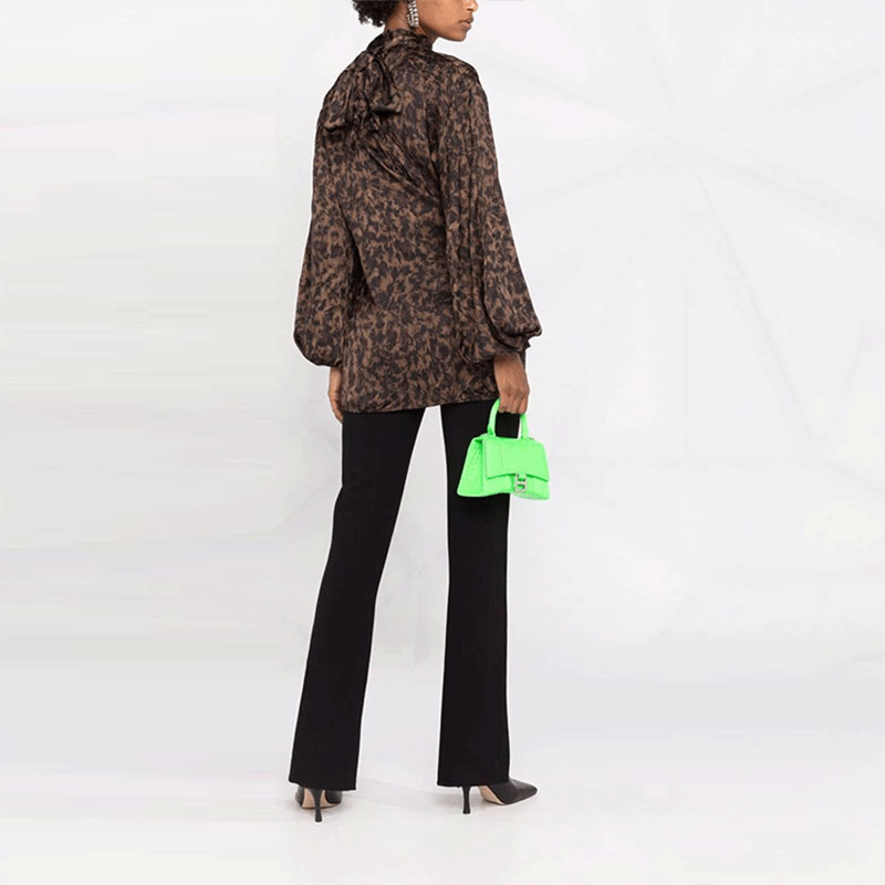 Женская рубашка Balenciaga (коричневая) — фото 4