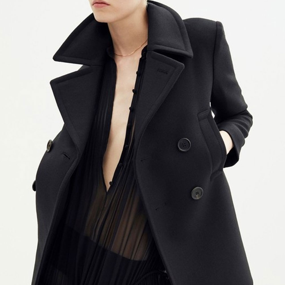 Женское пальто SAINT LAURENT SS23 (черное) — фото 3
