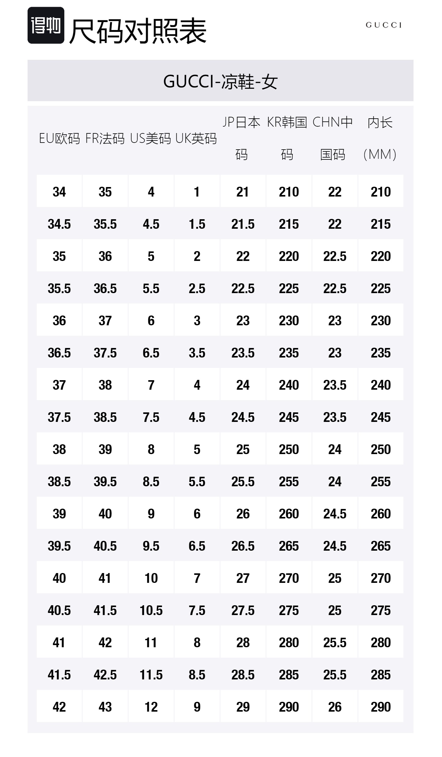 Size Table