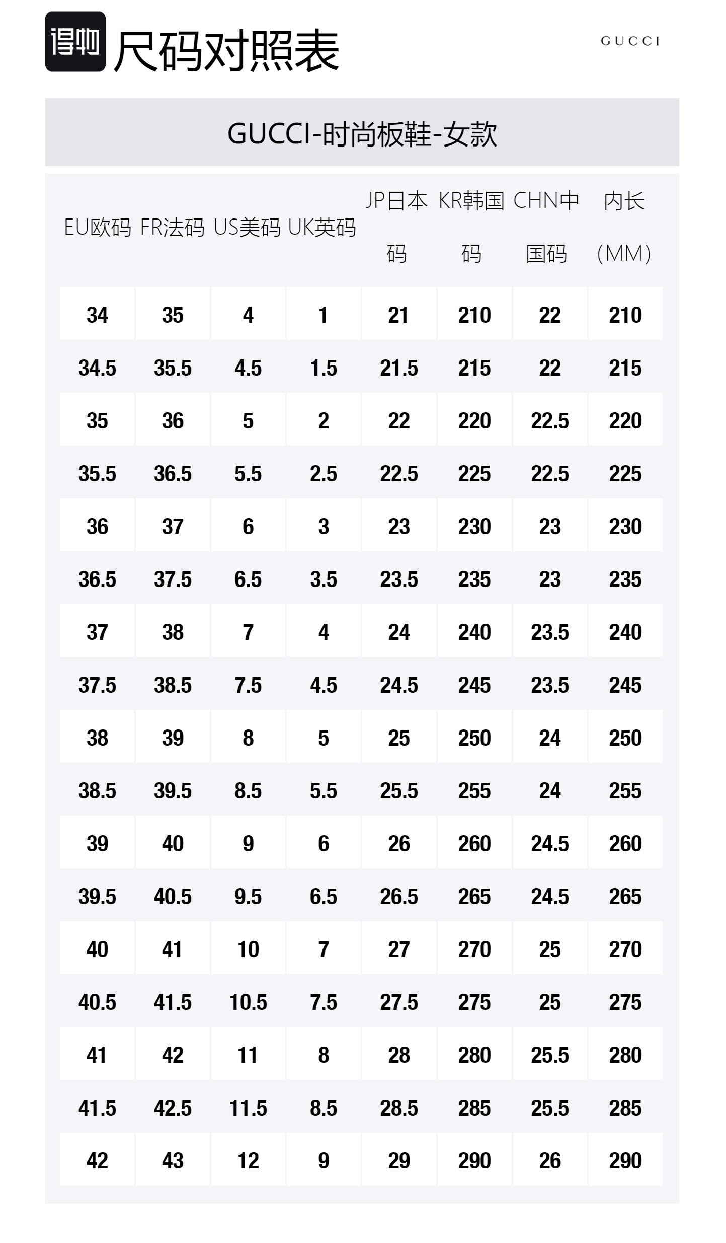 Size Table