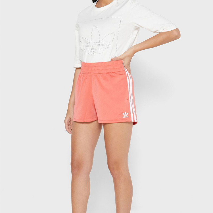 Женские шорты adidas originals 3 Str Short Logo (светло-красные) — фото 4