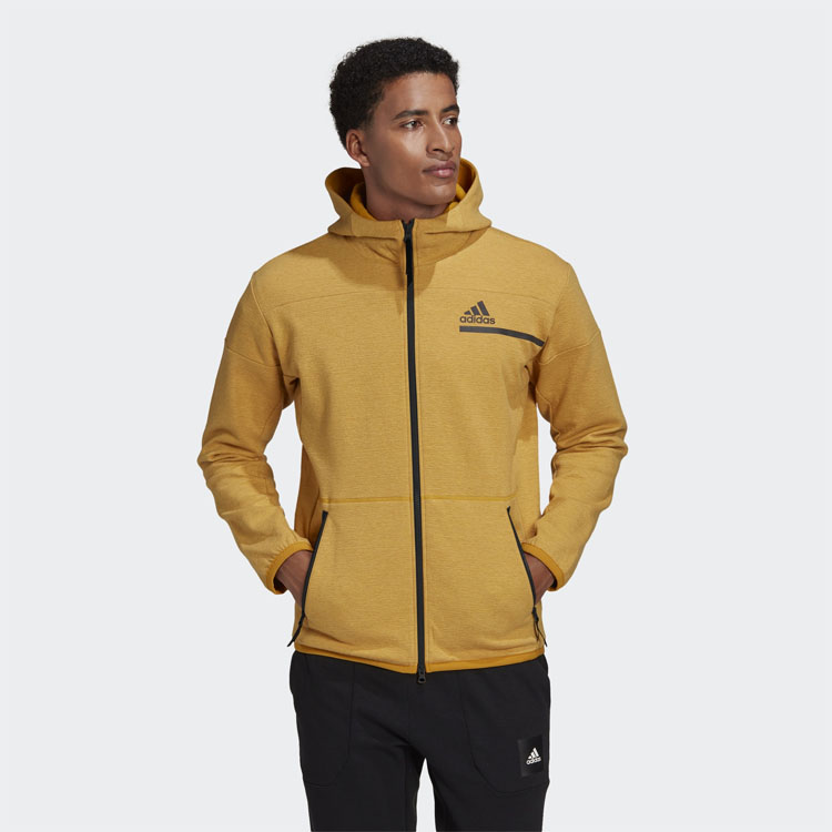 Мужская куртка adidas Zne Fz M Winter (золотой) — фото 3