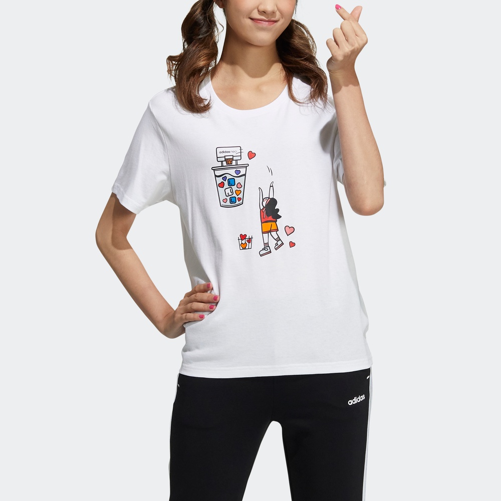 Женская футболка adidas neo W Splf Tee 1 T (белый) — фото 4
