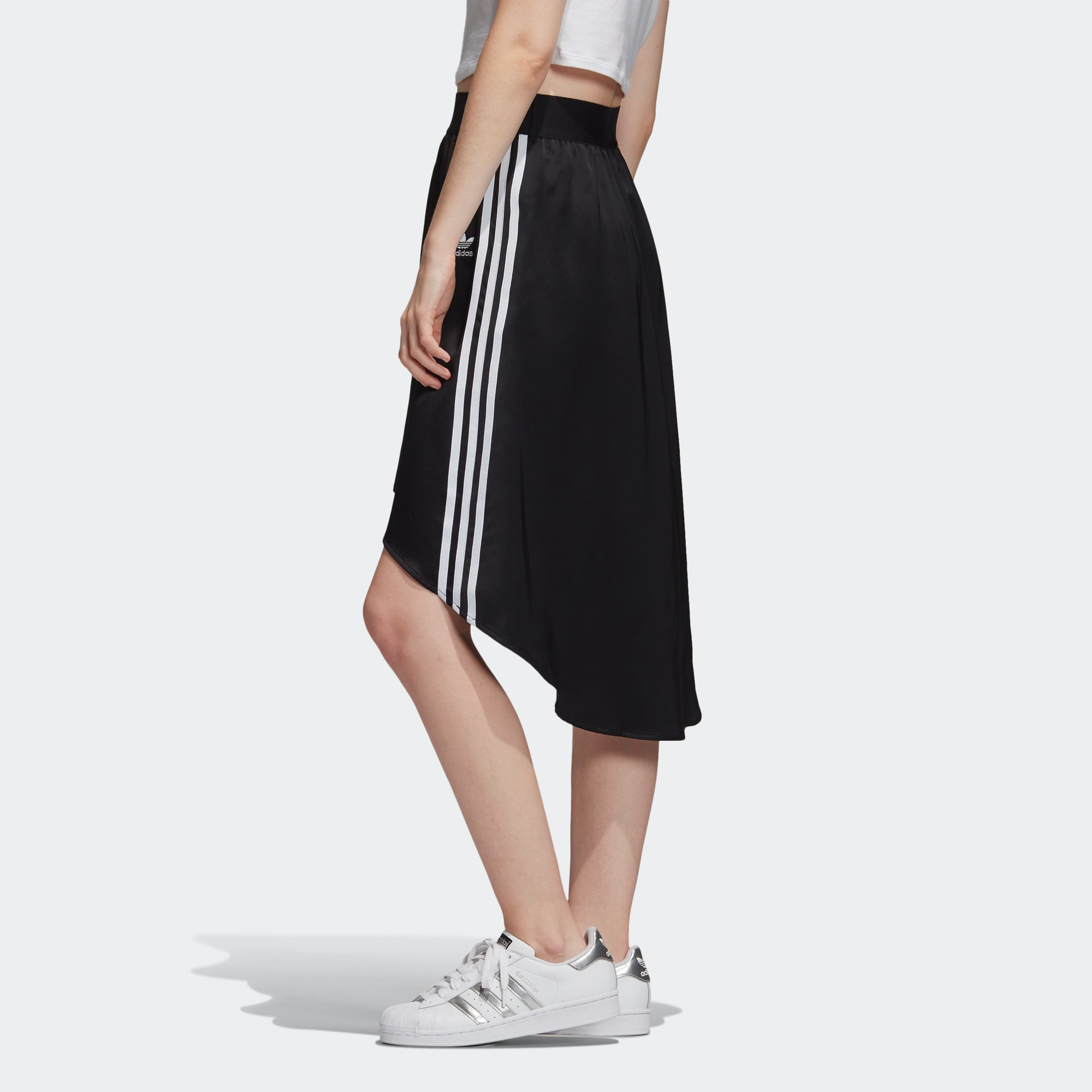 Женская юбка adidas originals Satin Skirt (черная) — фото 6