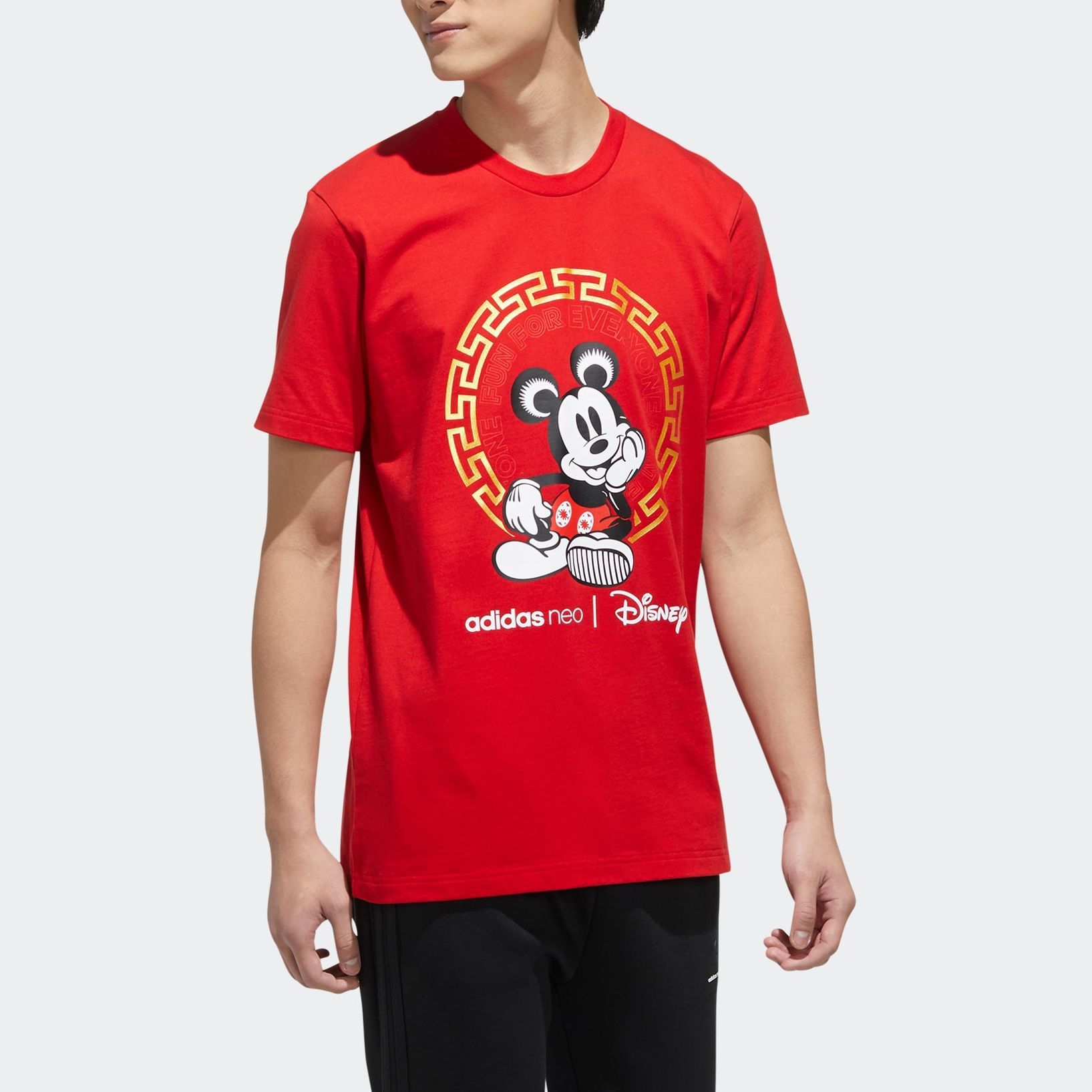 Мужские футболки adidas neo × disney CNY (красный) — фото 3