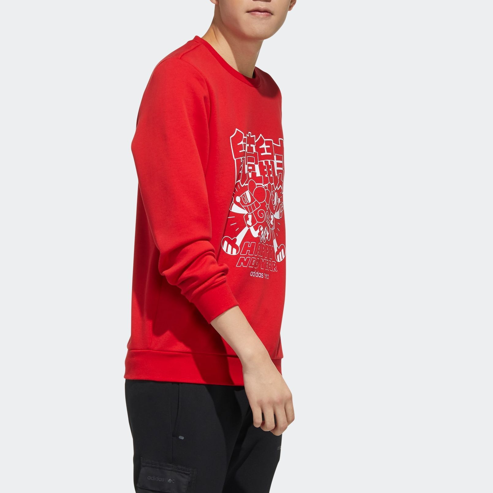 Мужское худи adidas neo M ART SWEAT (красное) — фото 6