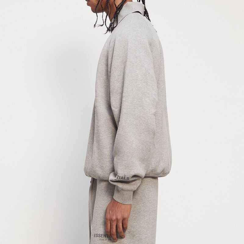 Худи Fear of God Essentials FW20 Crew Neck Sweatshirt Heather Oat (светло-бежевый) — фото 4