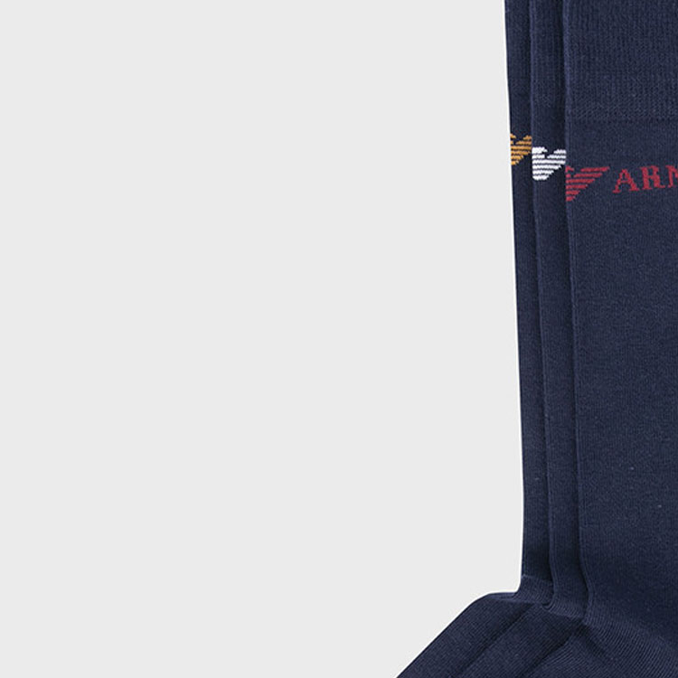 EMPORIO ARMANI Knee High Socks Men’s 3 Pack Navy Blue