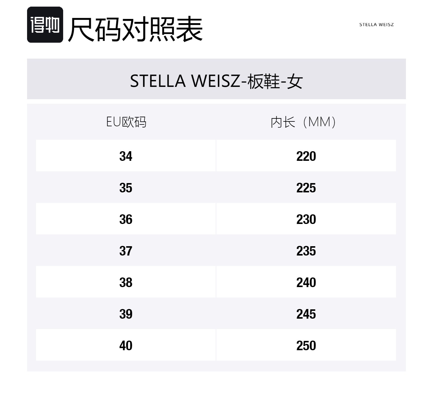 Size Table