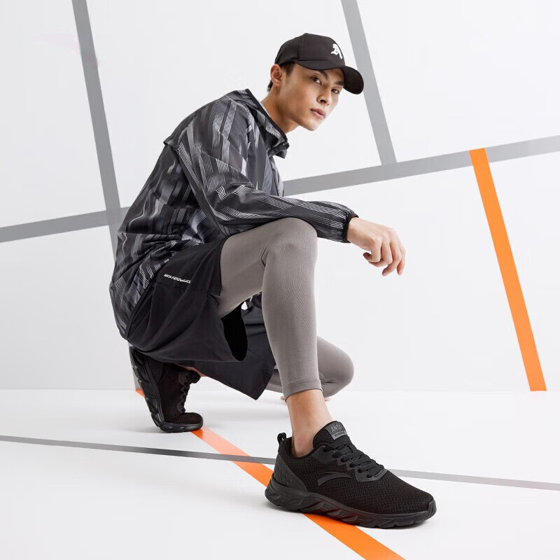 Anta Cushioning, Wear Resistant Low top Running Shoes Men’s Black