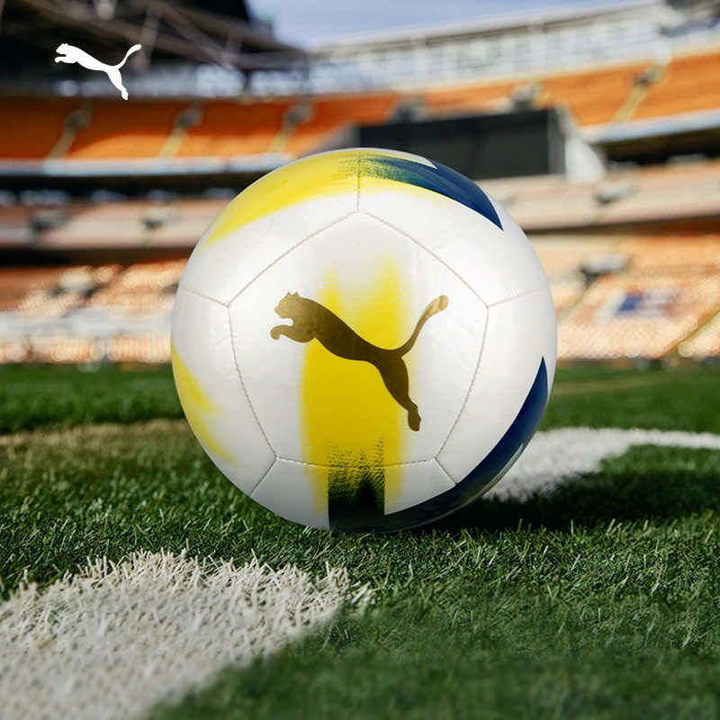 PUMA Size 5 Soccer Ball Unisex White Gold Yellow