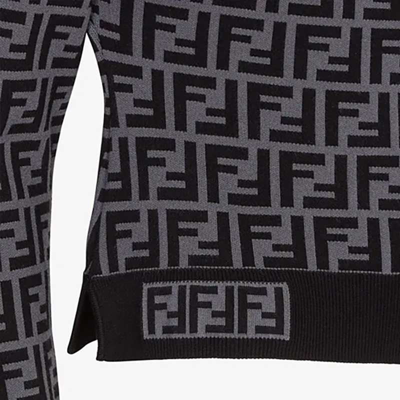 Женские свитера Fendi ff (черно-серый) — фото 7