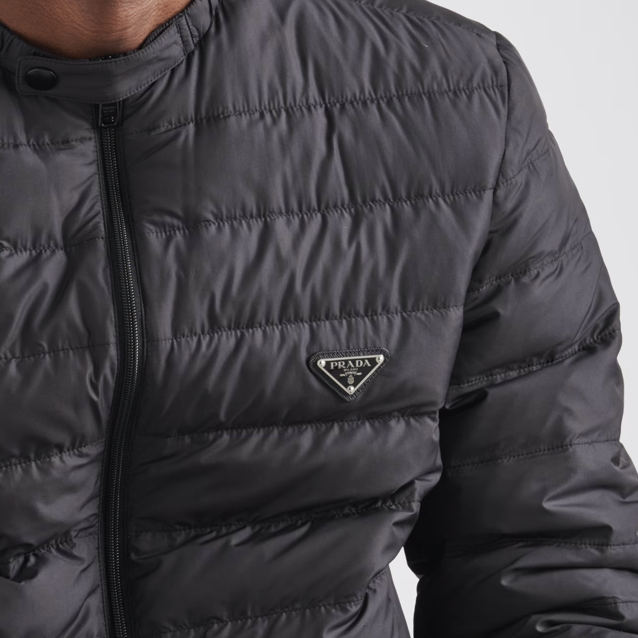 Мужская куртка Prada Short Polyester Down Jacket (черный) — фото 6