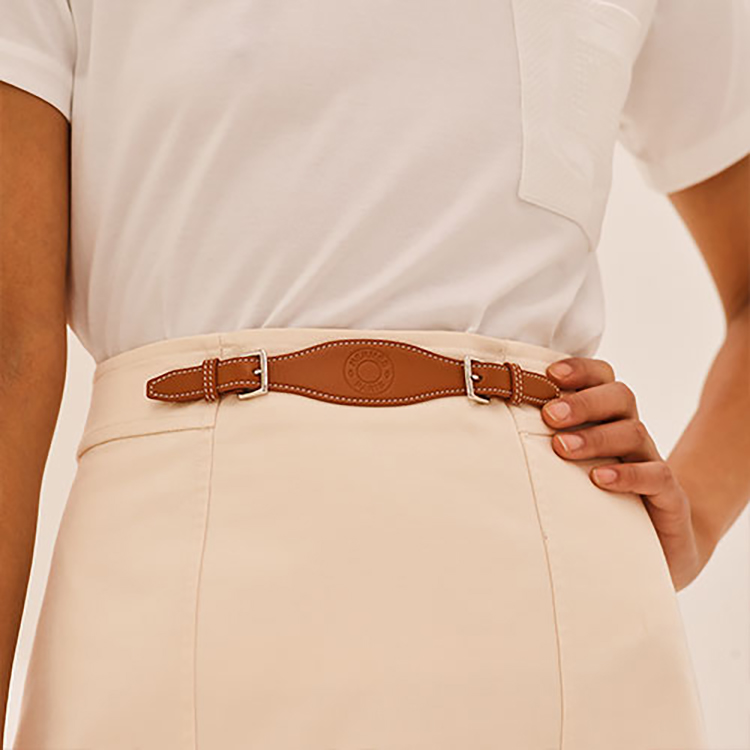 Женская юбка Hermes H1E0319DLA3 (белая) — фото 5