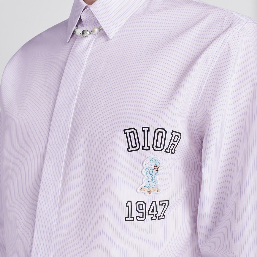 Мужская рубашка Dior SS24 Logo (розовый) — фото 5