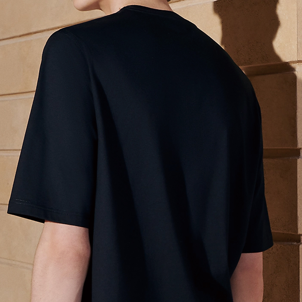 Мужская футболка Hermes Crewneck T-Shirt (темно-синяя) — фото 6
