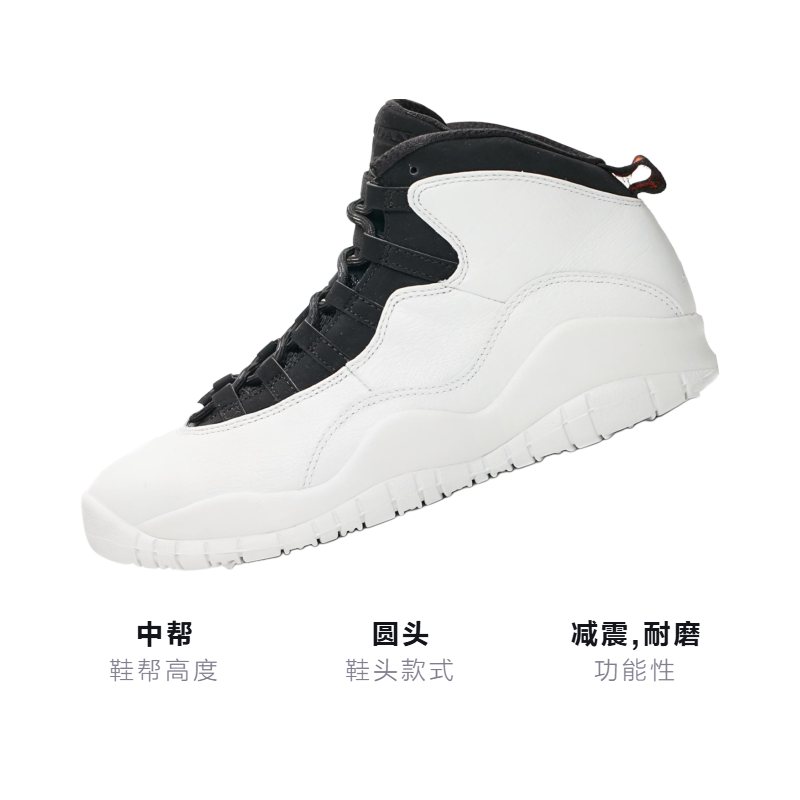 Кроссовки Jordan JordanAir Jordan 10 Retro I m Back GS 2018 (бело-черный) — Белый / чёрный — фото 3