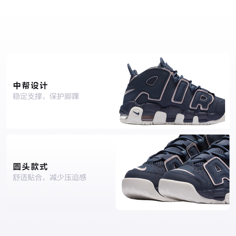 Кеды Nike Air More Uptempo Thunder Blue (черно-синие) — фото 2
