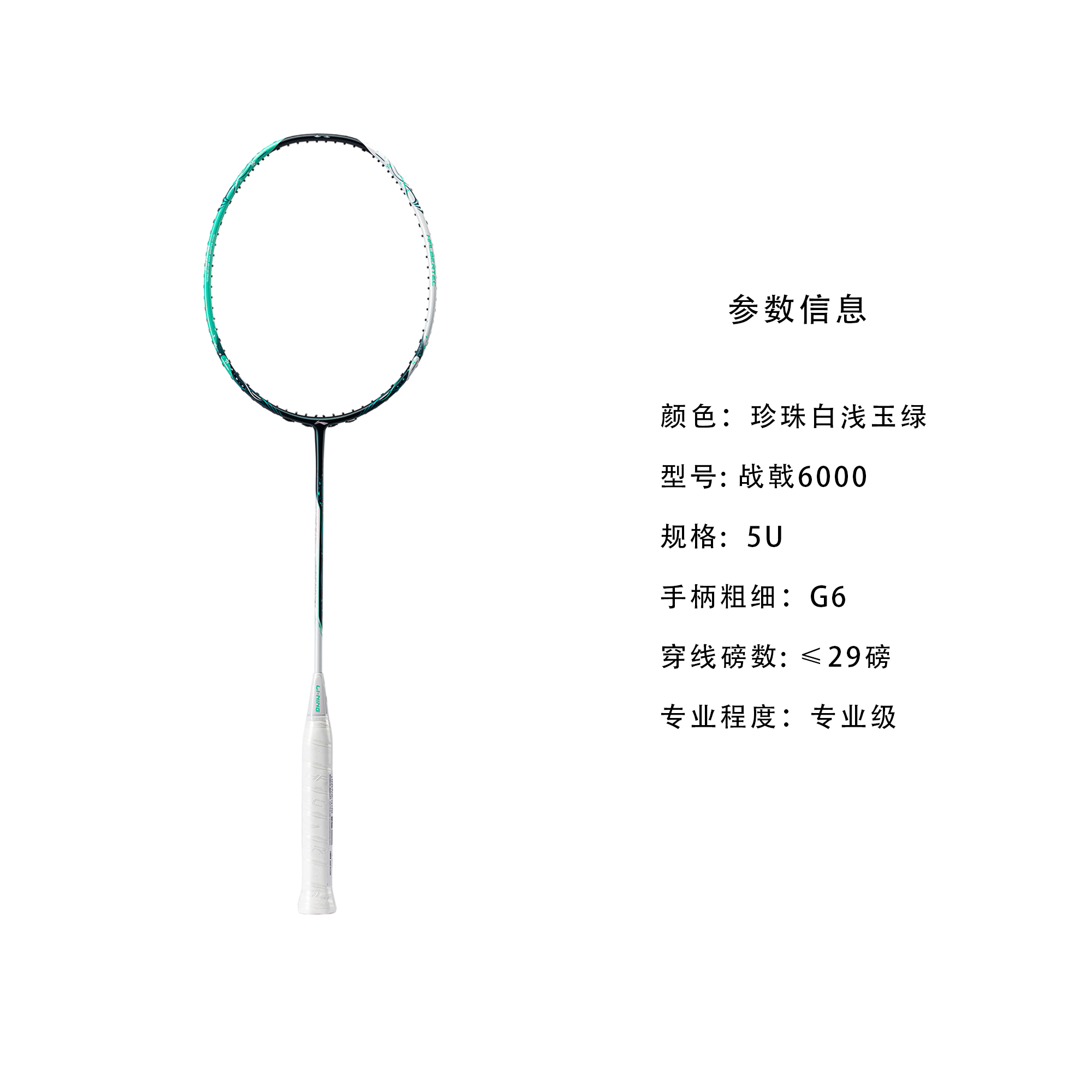 Li Ning Halberd 6000 Badminton Rackets Control Type All around Defense Professional Unisex 5U/G6