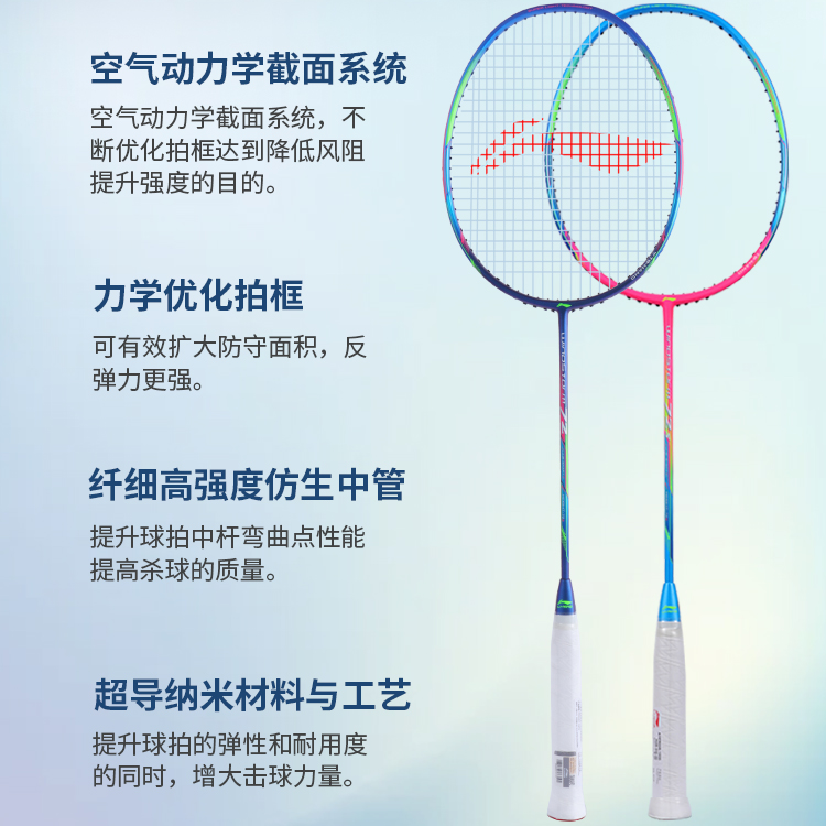 Li Ning Storm WS72 Storm WS74 Full Carbon Badminton Rackets Offensive Type Heavy Head, Stiff Shaft Entry level Unisex