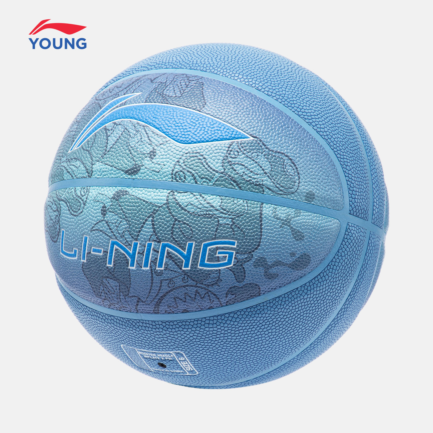 Li Ning Microfiber Leather Basketball Blue Size 6 Training Kids’
