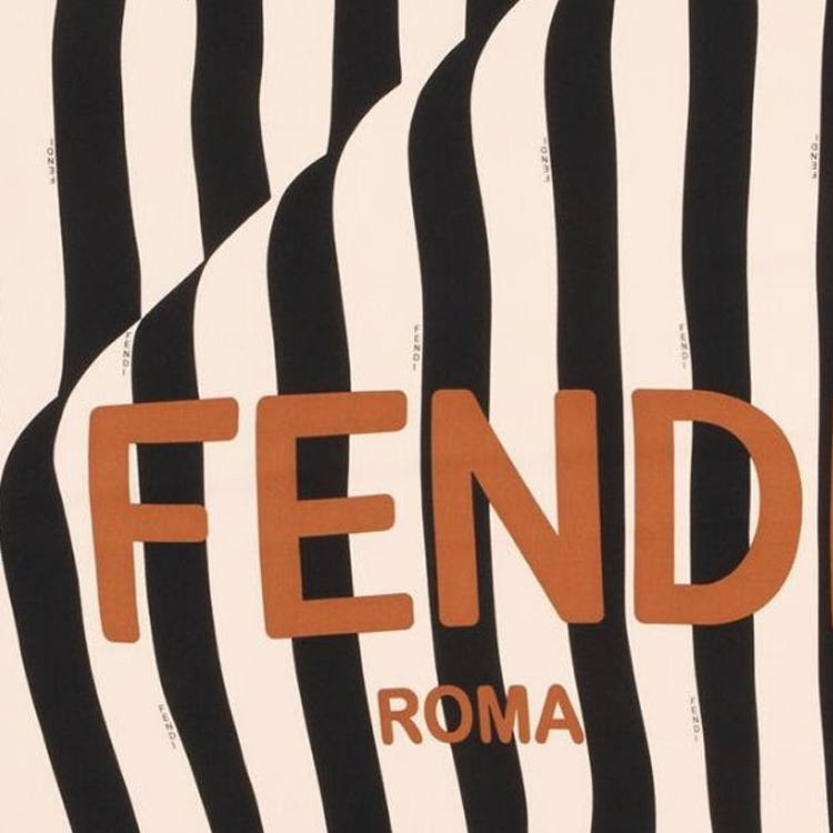Шелковый платок Fendi (коричнево-розовый) — фото 3