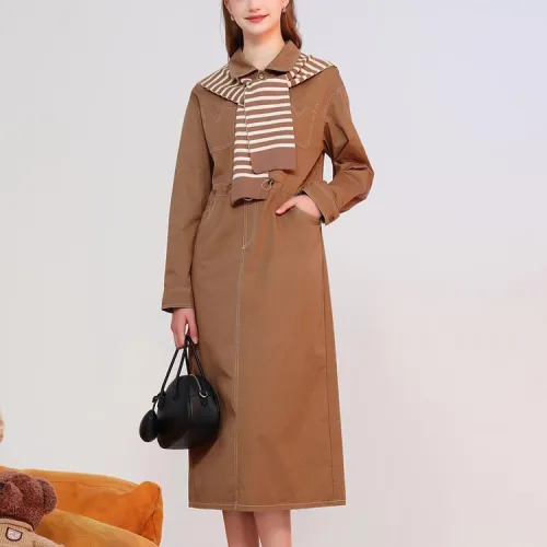 Lagogo CAMEL Женские Длинные Платья с Рукавами