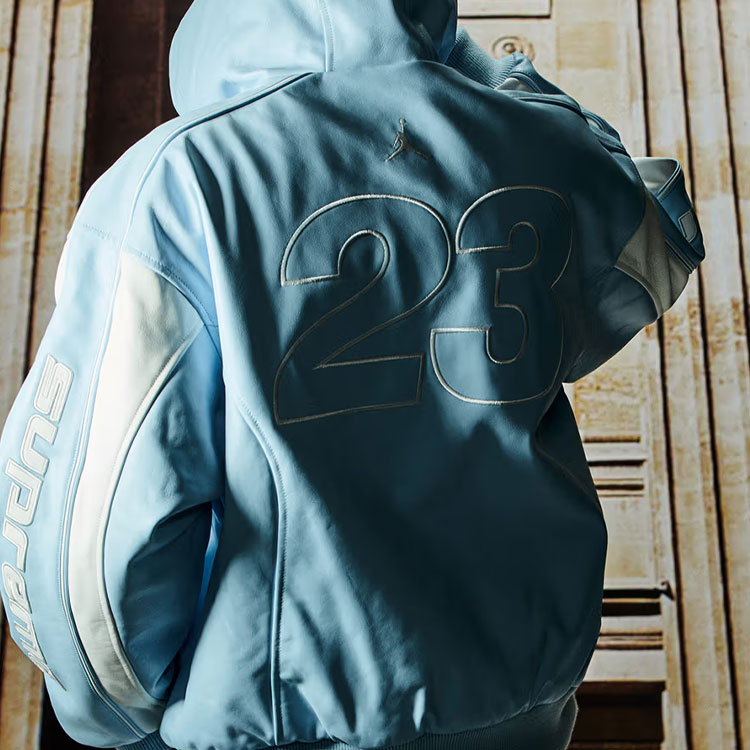 Куртка Supreme Jordan WEEK15 Hooded Leather Jacket (черная) — фото 10