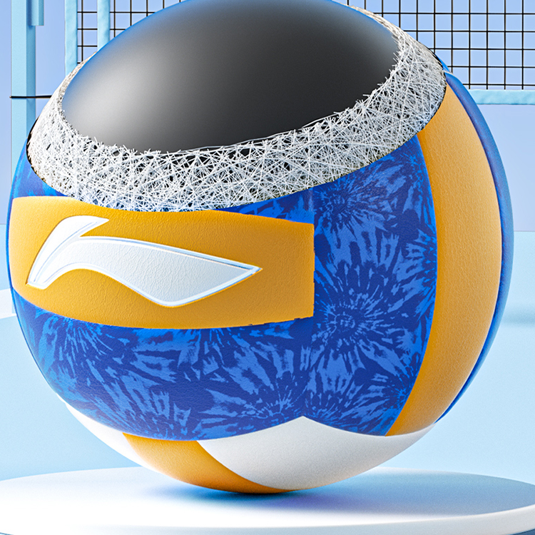 LiNing PVC Size 5 Volleyball Unisex Blue Yellow White