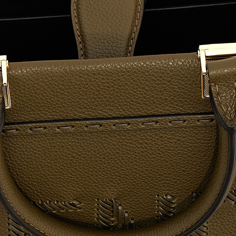 Женская сумка Fendi Logo Tote (зеленая) — фото 4
