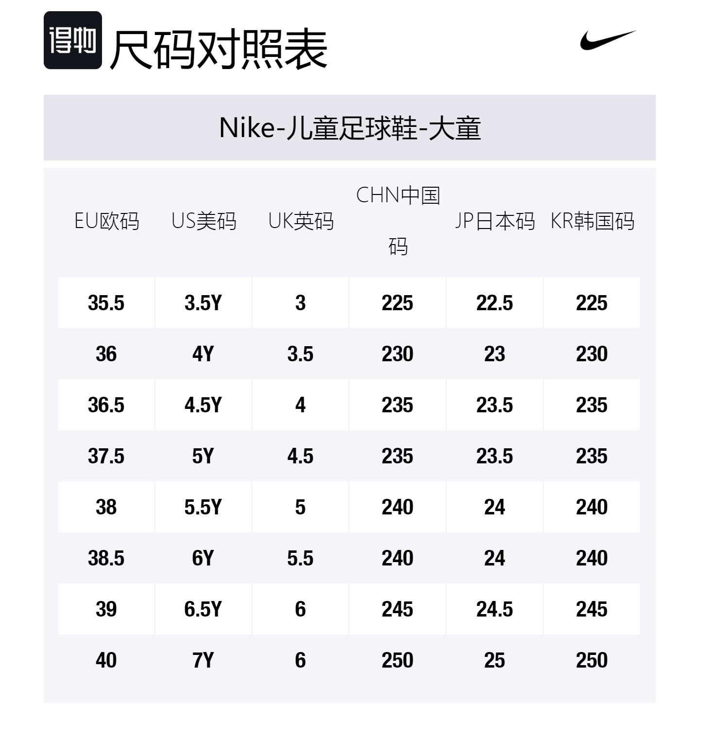 Size Table
