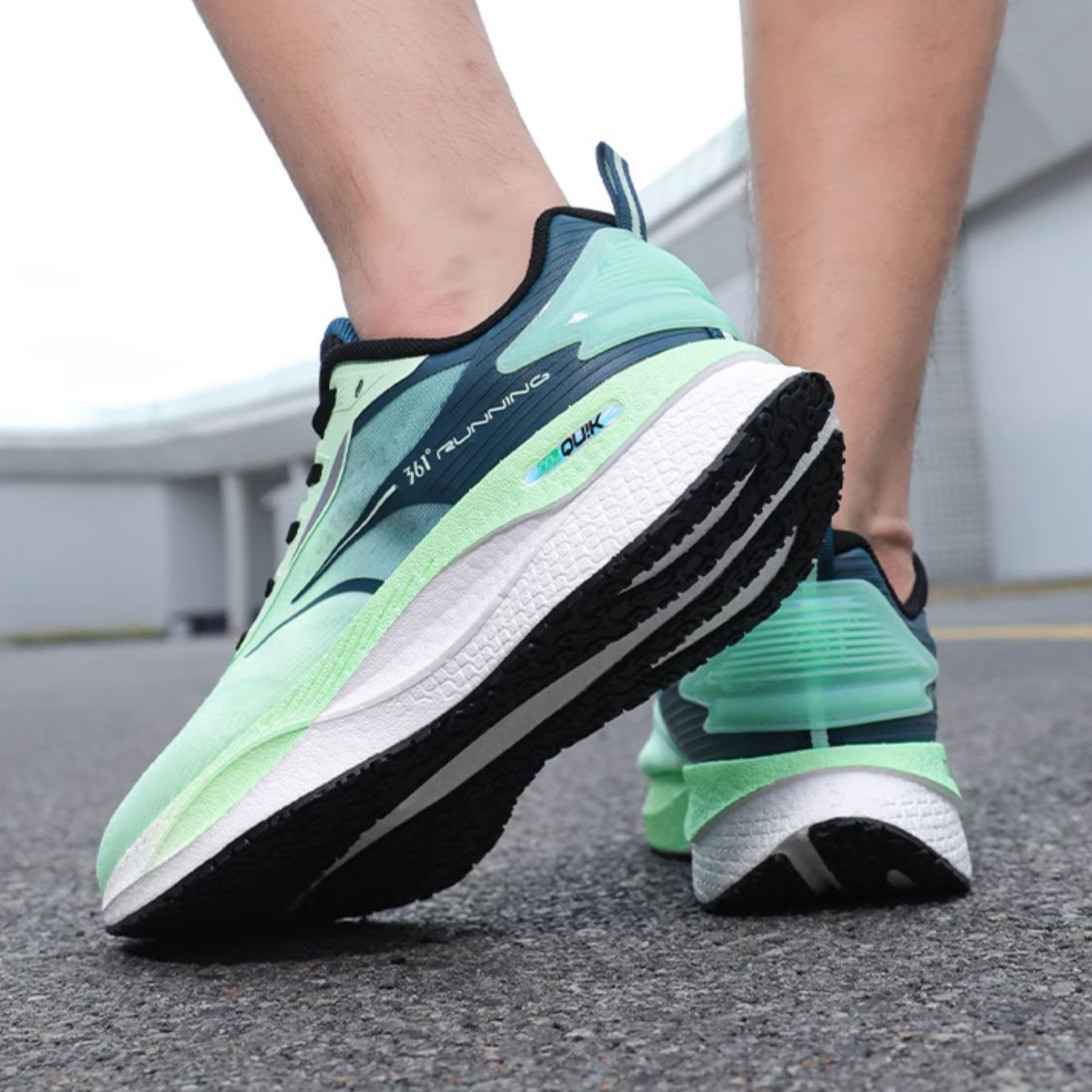 361° Speed Surge CQT Comfortable Cushioning Abrasion Resistant Breathable Low top Casual Running Shoes Men’s Green