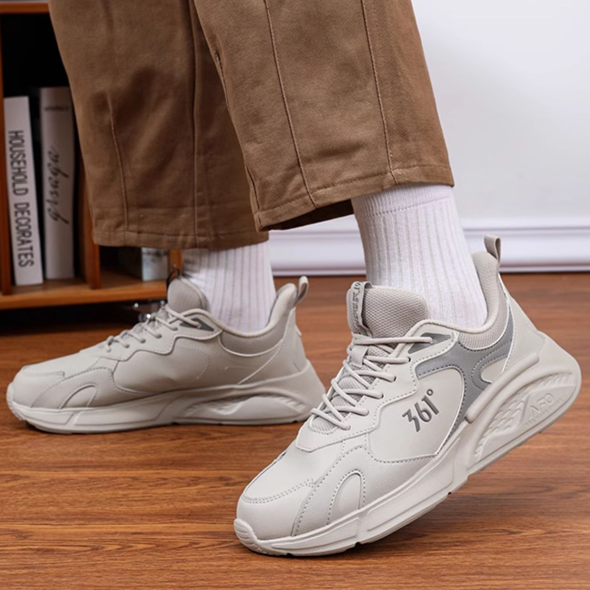 361° Slip Resistant Abrasion Resistant Low top Casual Running Shoes Men’s Gray