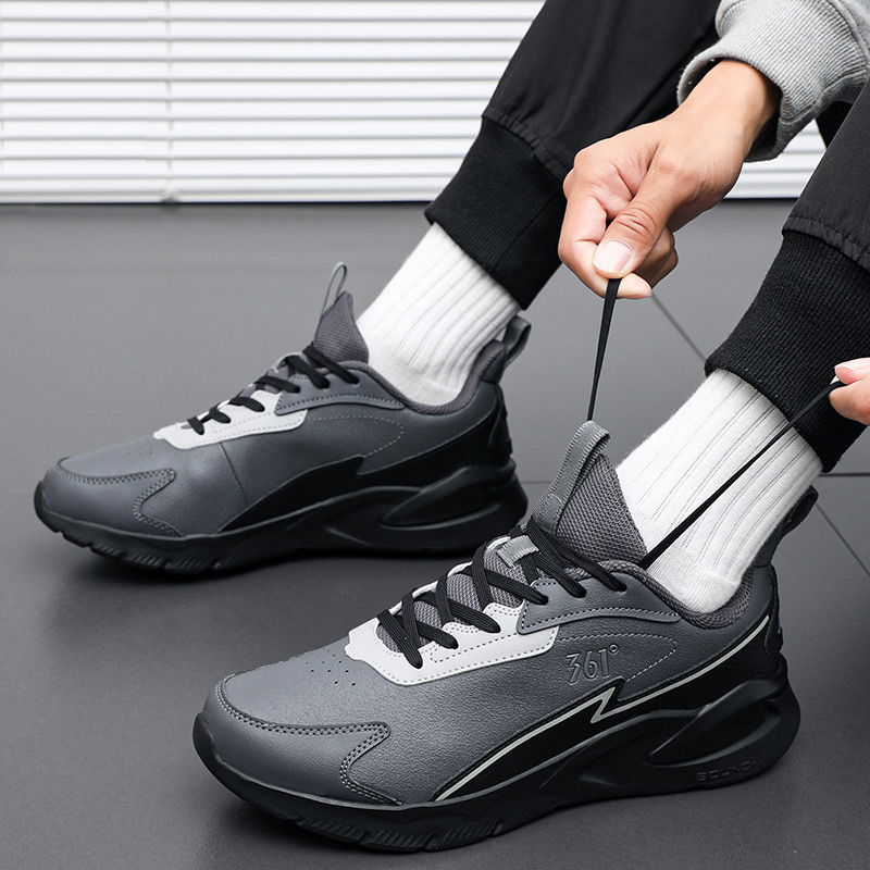 361° Cushioning, Wear Resistant Low top Casual Running Shoes Men’s Gray Black