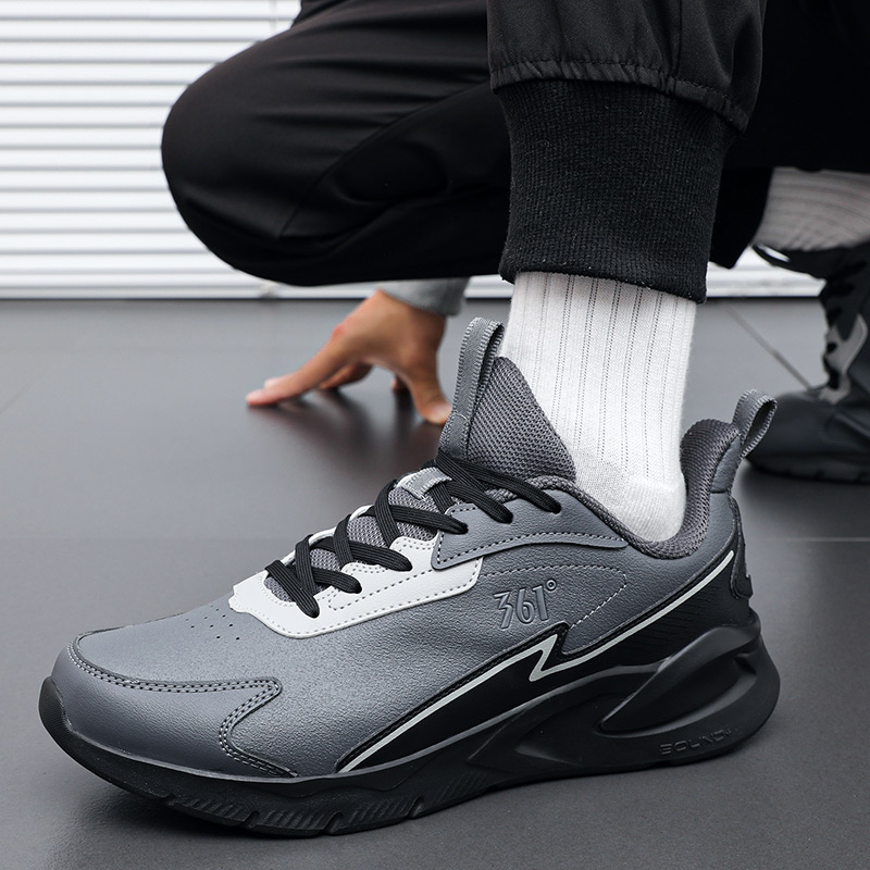 361° Cushioning, Wear Resistant Low top Casual Running Shoes Men’s Gray Black